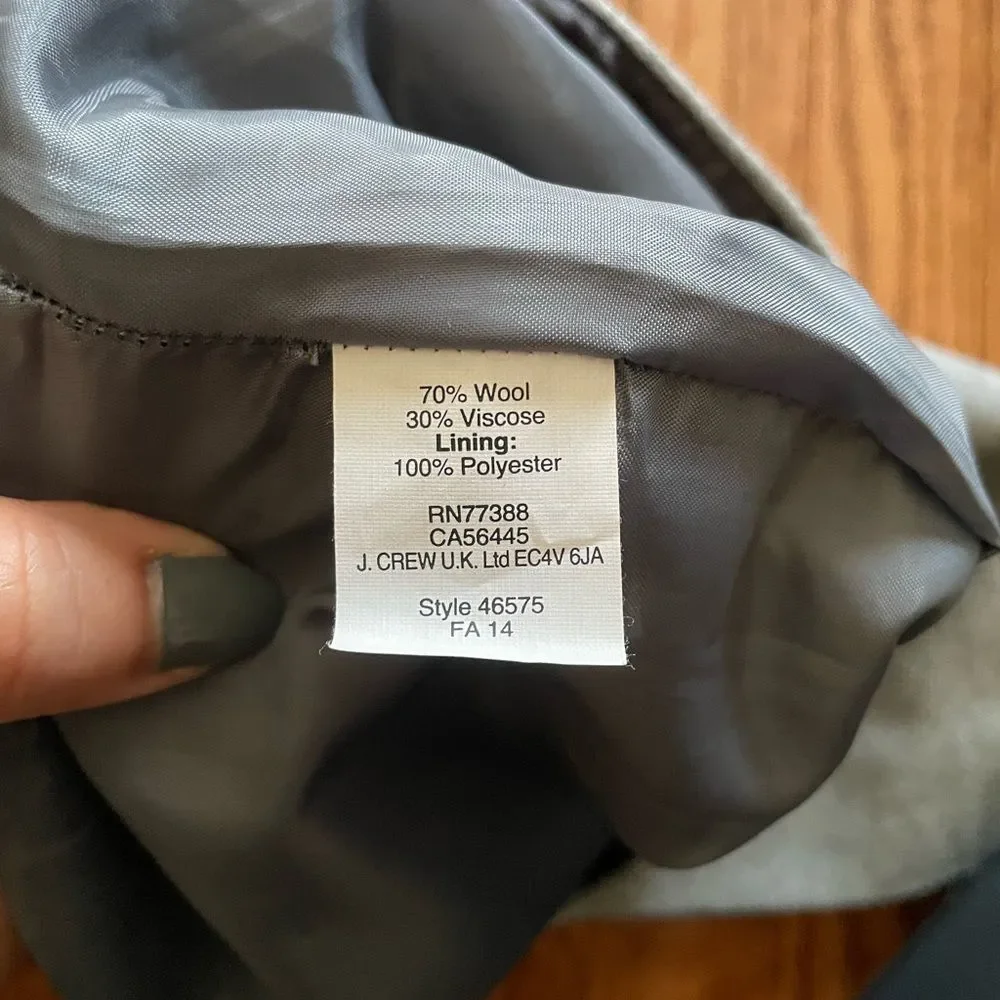 J. Crew Light Gray The Pencil Skirt Wool Women’s Sz 14 - Picture 6 of 9